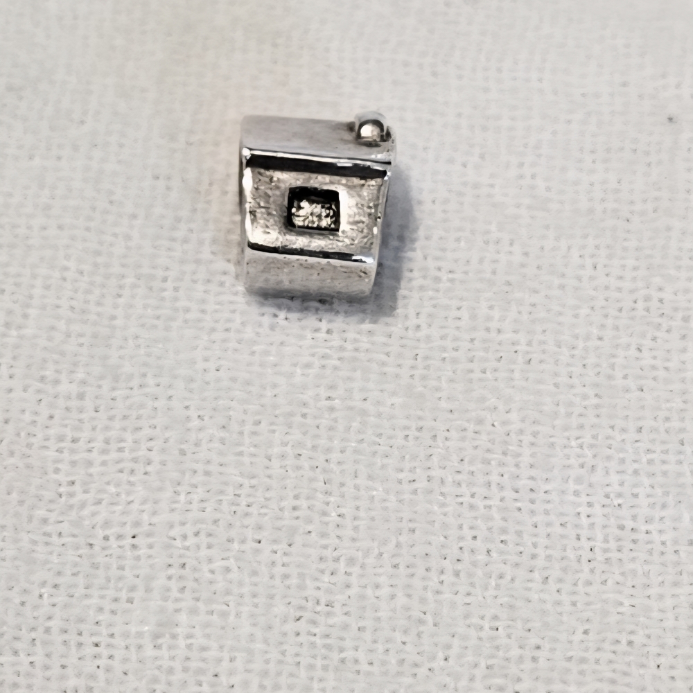 Pandora Silver Charm with Clear Stone
